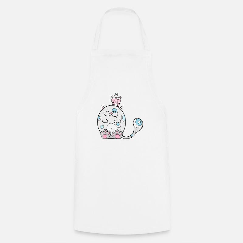 Best Friends, Katze, Eule, Geschenk - Kochschürze - Weiß