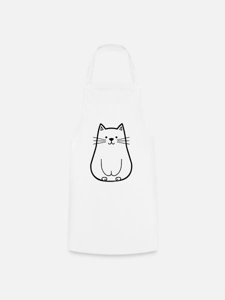 Katze - Kochschürze - Weiß