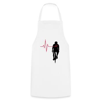 Cyclistes avec coeur - Tablier de cuisine - blanc - Devant - AI Model Male 185 dark (185cm)