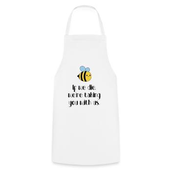 Ecology - Let's protect the bees! - Cooking Apron - white - Front - AI Model Male 185 dark (185cm)