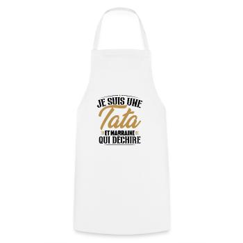 Je suis une tata et marraine qui déchire - Tablier de cuisine - blanc - Devant - AI Model Male 185 dark (185cm)