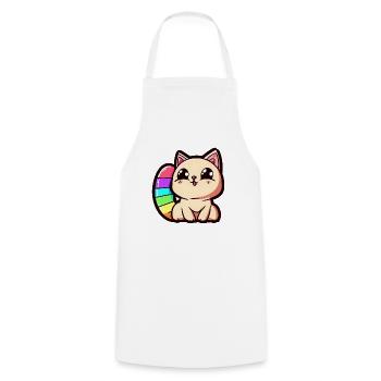 rainbow cat - Kochschürze - Weiß - Vorne - AI Model Male 185 dark (185cm)
