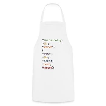 Software Ingenieur Informatiker Programmierer - Kochschürze - Weiß - Vorne - AI Model Male 185 dark (185cm)