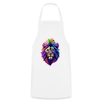 Astrologie colorée de portrait de lion à tête de lion - Tablier de cuisine - blanc - Devant - AI Model Male 185 dark (185cm)