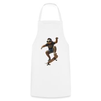 Skateur paresseux - Tablier de cuisine - blanc - Devant - AI Model Male 185 dark (185cm)