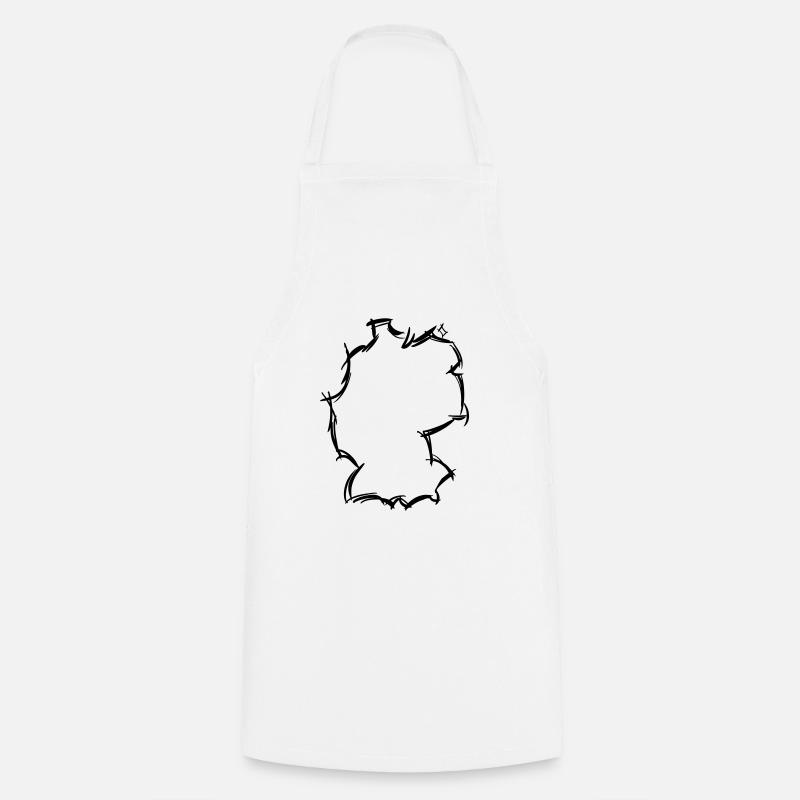 Map of Germany, hand-drawn, vector graphics - Cooking Apron - white