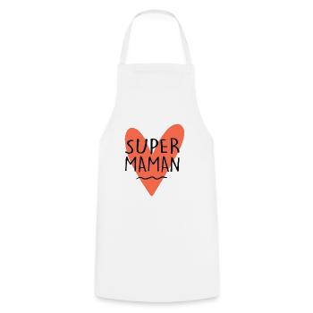 Super Maman | Fête Des Mères - Tablier de cuisine - blanc - Devant - AI Model Male 185 dark (185cm)