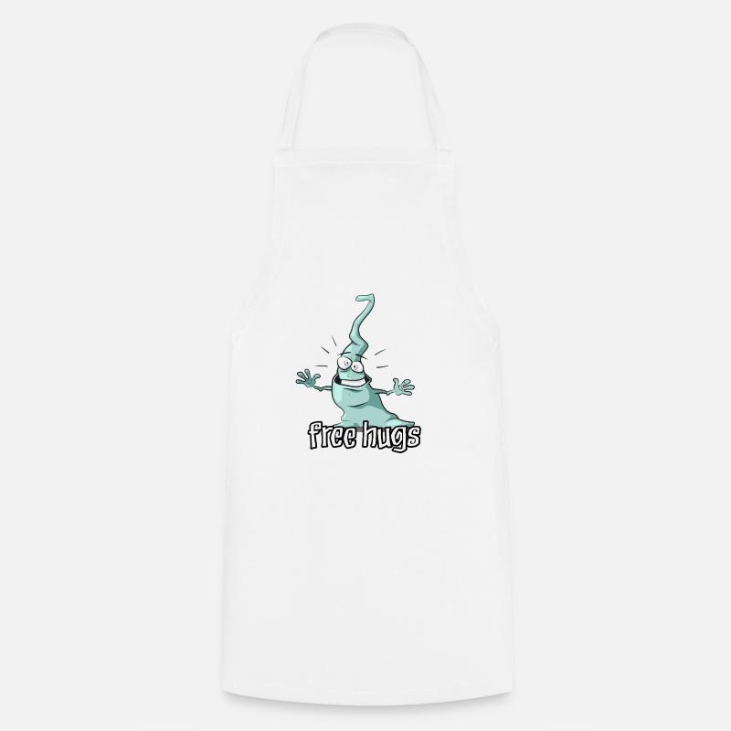Free Hughs - Cute Alien - Cooking Apron - white