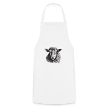 Sheep Portrait - Cooking Apron - white - Front - AI Model Male 185 dark (185cm)
