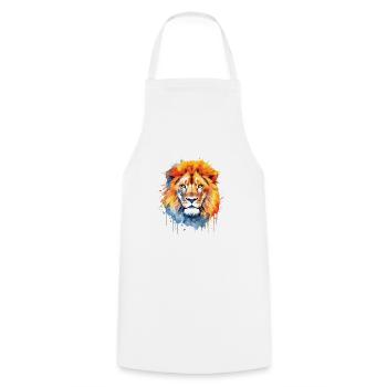 Cute lion watercolor art - Cooking Apron - white - Front - AI Model Male 185 dark (185cm)