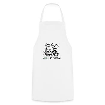 Cycling, work-life-balance – a ride to success - Cooking Apron - white - Front - AI Model Male 185 dark (185cm)
