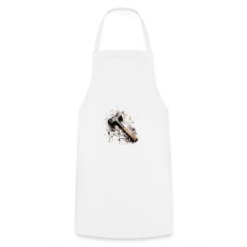 Hammer Splash – Artisanat à l’aquarelle - Tablier de cuisine - blanc - Devant - AI Model Male 185 dark (185cm)