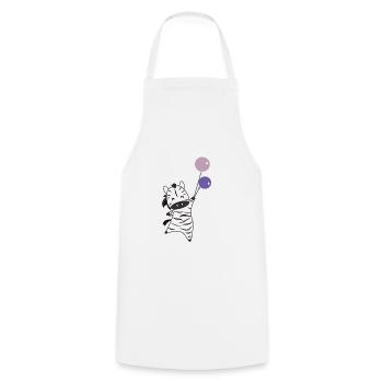 Le ballon zèbre fait voler des animaux amusants pour les enfants - Tablier de cuisine - blanc - Devant - AI Model Male 185 dark (185cm)