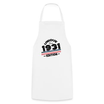 Unique Since 1931 Edition Birthday Vintage 1931 - Cooking Apron - white - Front - AI Model Male 185 dark (185cm)