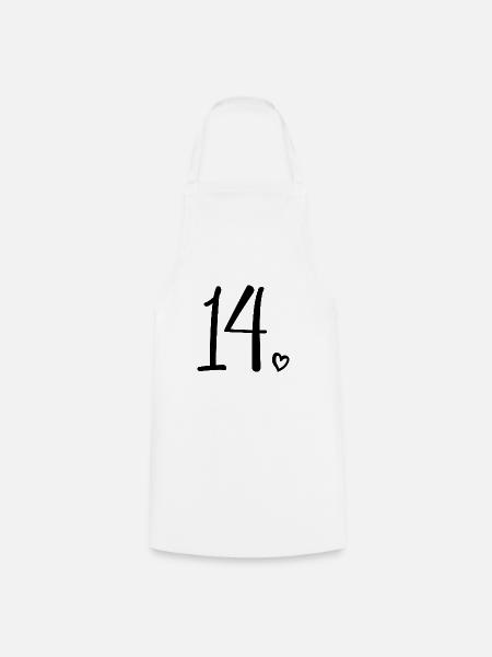14ème anniversaire Filles 14 ans Mignon Numéro 14 - Tablier de cuisine - blanc