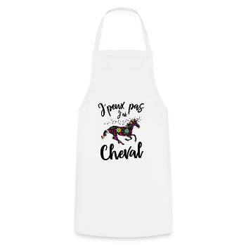 Je peux pas j´ai Cheval cadeau - Tablier de cuisine - blanc - Devant - AI Model Male 185 dark (185cm)