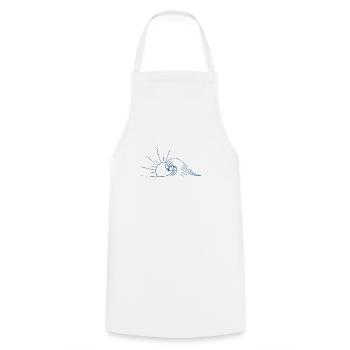 Vague et sunset bleu - Tablier de cuisine - blanc - Devant - AI Model Male 185 dark (185cm)