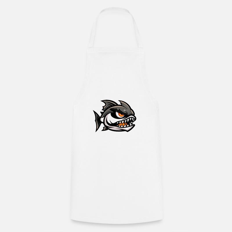 Piranha Fish Comic - Cooking Apron - white
