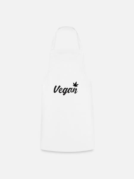 Vegan cannabis leaf - Kochschürze - Weiß
