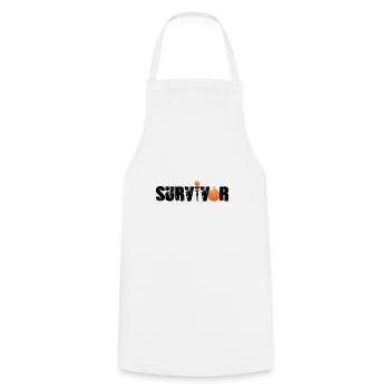 Survivant avec flamme - Tablier de cuisine - blanc - Devant - AI Model Male 185 dark (185cm)