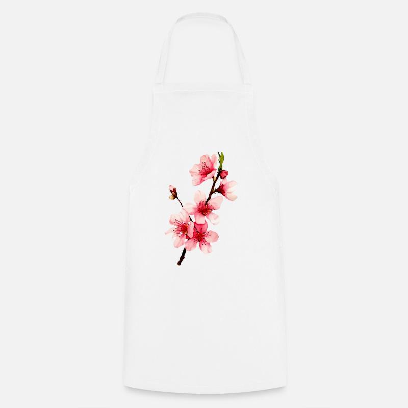Cherry Blossom - Cooking Apron - white