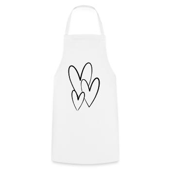 Heart symbol friendship drawing love gift - Cooking Apron - white - Front - AI Model Male 185 dark (185cm)