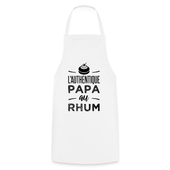 L'authentique papa au rhum - Tablier de cuisine - blanc - Devant - AI Model Male 185 dark (185cm)