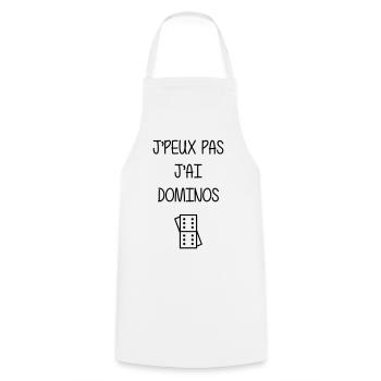 Domino / Dominoes / Game / Gamer / Puzzle - Cooking Apron - white - Front - AI Model Male 185 dark (185cm)