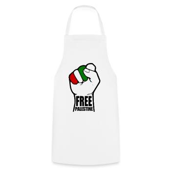 Free palestine - Kochschürze - Weiß - Vorne - AI Model Male 185 dark (185cm)