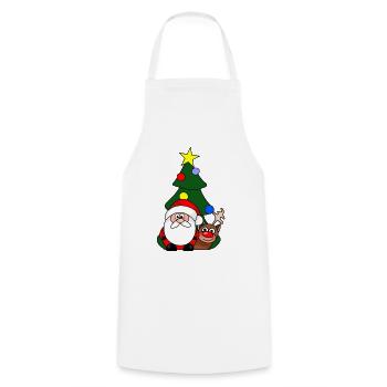 Arbre renne du Père Noël pour la fête de Noël - Tablier de cuisine - blanc - Devant - AI Model Male 185 dark (185cm)