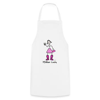 Pfälzer Lady - Kochschürze - Weiß - Vorne - AI Model Male 185 dark (185cm)