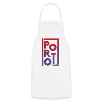 Porto, Portugal – Urban Gradient Design - Tablier de cuisine - blanc - Devant - AI Model Male 185 dark (185cm)