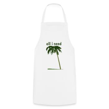 all i need mit Palme - Kochschürze - Weiß - Vorne - AI Model Male 185 dark (185cm)
