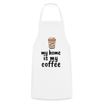 Ma maison est mon café - Tablier de cuisine - blanc - Devant - AI Model Male 185 dark (185cm)