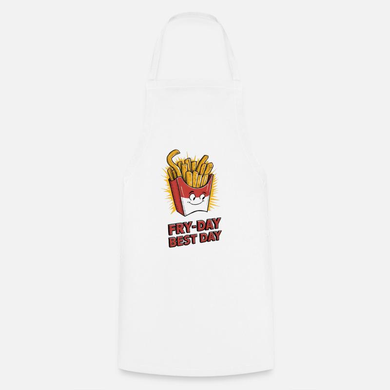 Fry-Day, Best Day - Cooking Apron - white