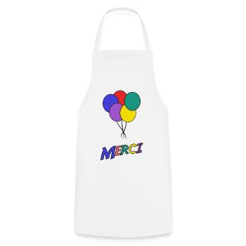 MERCI. MAÎTRESSE. MAÎTRE. MERCI MAÎTRESSE - Tablier de cuisine - blanc - Devant - AI Model Male 185 dark (185cm)