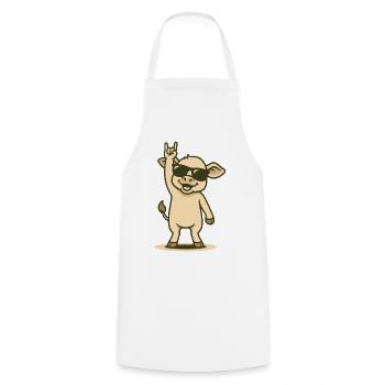 Roches de veau fraîches - Tablier de cuisine - blanc - Devant - AI Model Male 185 dark (185cm)