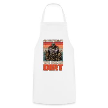 Courses de boue le samedi, nous portons des vêtements de boue sales - Tablier de cuisine - blanc - Devant - AI Model Male 185 dark (185cm)