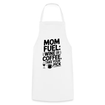 Carburant pour maman : vin ou café Faites votre choix - Tablier de cuisine - blanc - Devant - AI Model Male 185 dark (185cm)