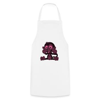 Dessin animé Singe Temps de jeu - Tablier de cuisine - blanc - Devant - AI Model Male 185 dark (185cm)