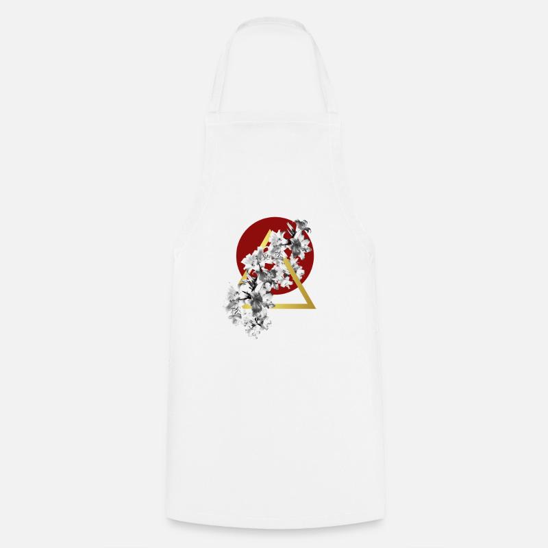 Lys dorés géométriques - Tablier de cuisine - blanc