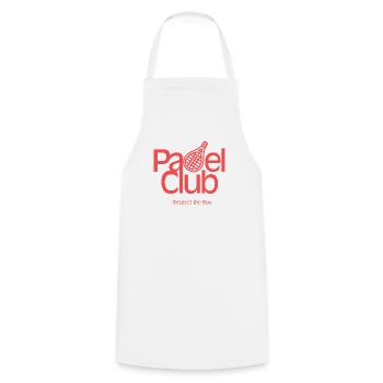 Club de padel – Respect la boîte - Tablier de cuisine - blanc - Devant - AI Model Male 185 dark (185cm)