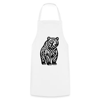 Just a Black Bear #2 / JustN-imal - Cooking Apron - white - Front - AI Model Male 185 dark (185cm)