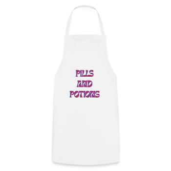 Pills and Potions Motiv  - Kochschürze - Weiß - Vorne - AI Model Male 185 dark (185cm)