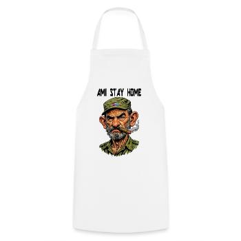 Cuban Veteran with Cigar - Cooking Apron - white - Front - AI Model Male 185 dark (185cm)