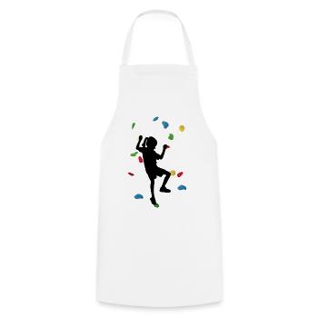 Kletterwand-Mädchen - Kochschürze - Weiß - Vorne - AI Model Male 185 dark (185cm)
