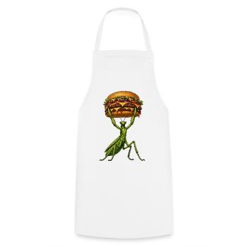 Comic Burger de l’Haltérophilie Mante Religieuse - Tablier de cuisine - blanc - Devant - AI Model Male 185 dark (185cm)