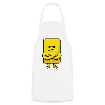Grumpy Yellow Card Funny Football Ref - Cooking Apron - white - Front - AI Model Male 185 dark (185cm)