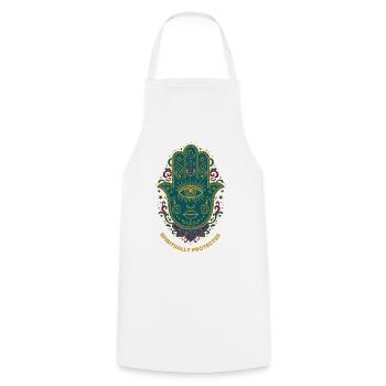 Spiritualité Géométrie Sacrée Protégée Spirituellement - Tablier de cuisine - blanc - Devant - AI Model Male 185 dark (185cm)
