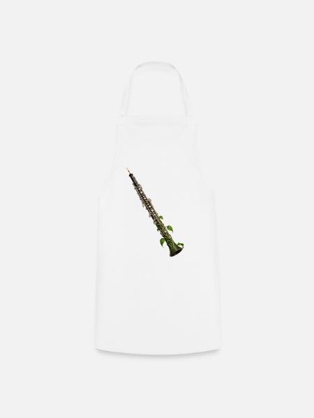 Botanische Reben-Oboe - Kochschürze - Weiß